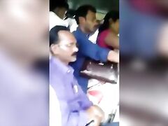 SATIN SILK SAREE AUNTY ENJOYING GROPING FROM BACK TAMIL GUY